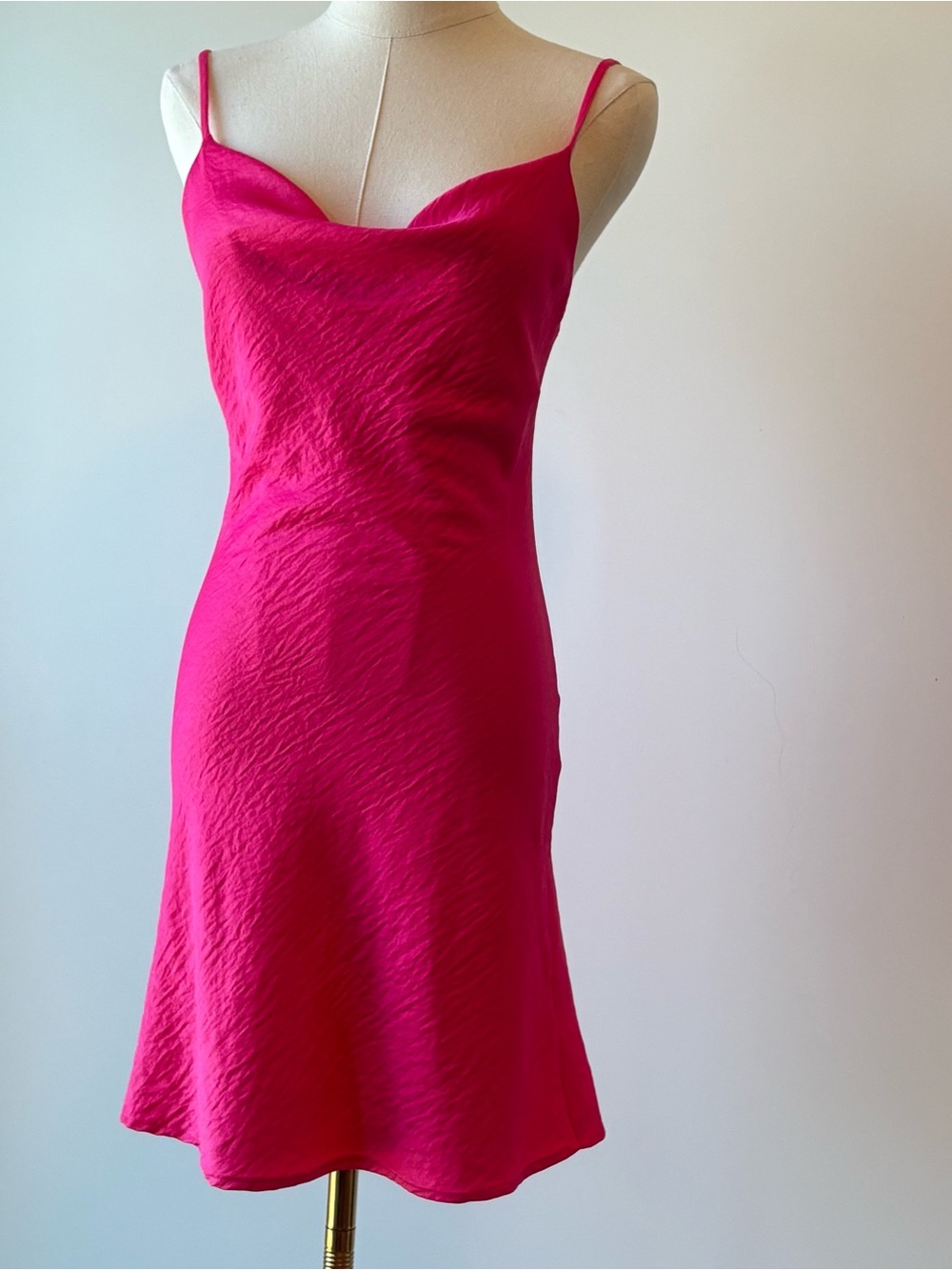 *NWT* Audrey 3+1 Fuchsia Cowl Neck Slip Dress
